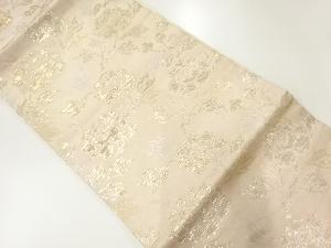 アンティーク　草花模様織出し名古屋帯（材料）